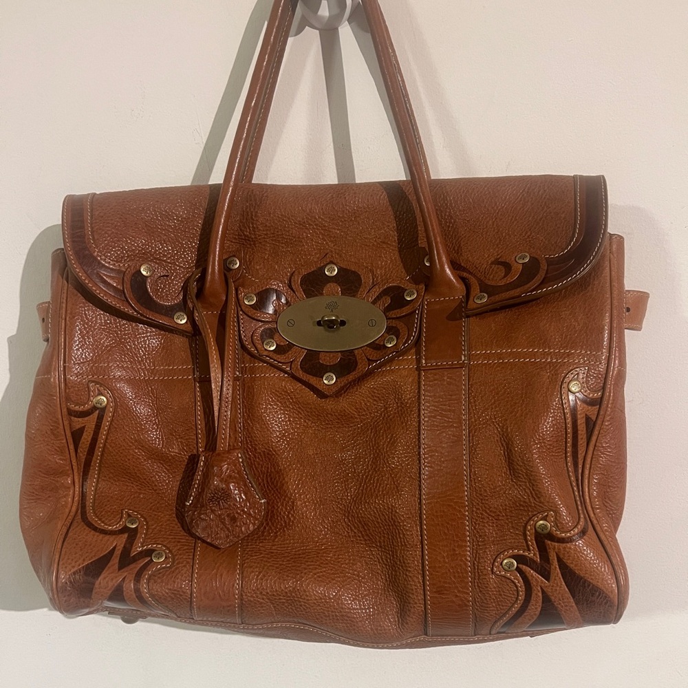 Mulberry Tooled Bayswater oak brown leather shoulder bag